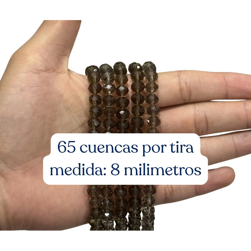 5 Tiras Cristal Checo Facetado 8mm Abalorio Bisutería 325pcs
