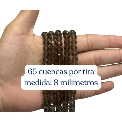 5 Tiras Cristal Checo Facetado 8mm Abalorio Bisutería 325pcs