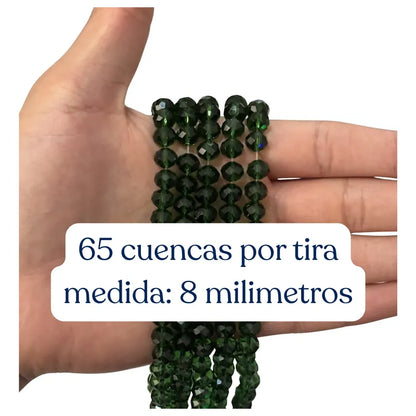 5 Tiras Cristal Checo Facetado 8mm Abalorio Bisutería 325pcs