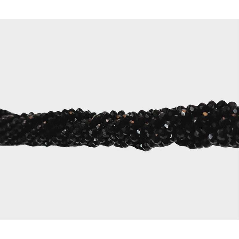 5 Tiras Cristal Checo Facetado 4mm Abalorio Bisutería 600pcs Negro