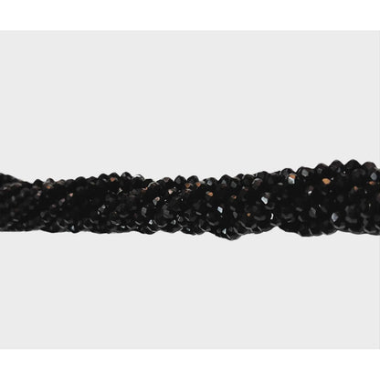 5 Tiras Cristal Checo Facetado 4mm Abalorio Bisutería 600pcs Negro