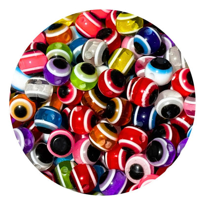 Ojo Turco 8mm Acrílico En Bola Colores (100 Piezas) Pulseras Multicolor
