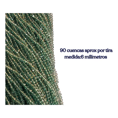 5 Tiras Cristal Checo Facetado 6mm Abalorio Bisutería 450pcs