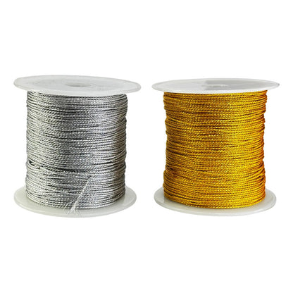 2 Pcs Hilo Chino 0.5mm 90 Metros Duo Dorado Plateado