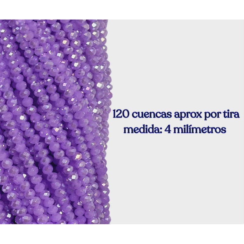 5 Tiras Cristal Checo Facetado 4mm Abalorio Bisutería 600pcs