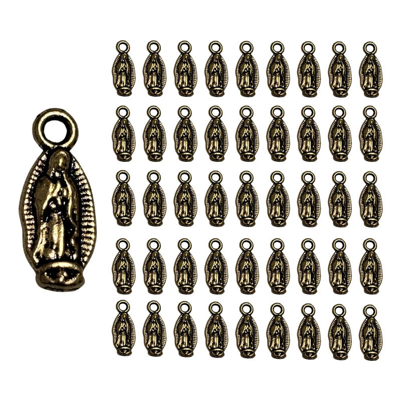 Dije Mini Virgen De Guadalupe Doble Cara 75 Piezas Dorado Oscuro